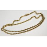 A24" 9ct Yellow Gold Rope Twist Necklace, 21.5g