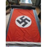 Large German Flag. With stitched circle and Swastika. Printed markings, NSDAP Nurnberg 1942 85x150