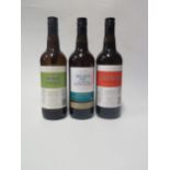 Three Bottles of Sherry. 1ltr. Fino, Medium, Medium Dry.