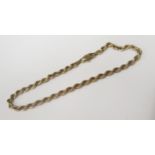 A 7.5" 9ct Gold Rope Twist Bracelet, 5.4g