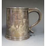 A George VI Silver Pint Mug with engraved signatures, Birmingham 1946, Adie Bros.,