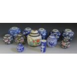 Assorted Chinese Ginger Jars etc. Mainly Blue and white.