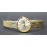 A Ladies TISSOT 9ct Gold Wristwatch with integral bracelet, 17 jewel manual wind movement no.