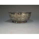 A Victorian Silver Bowl with chased gothic decoration, 12cm diam., London 1869, S. Smith & Son, 158g