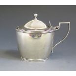 A Large George III Silver Mustard with blue glass liner, 8.5cm high, London 1799, John Emes, 102g