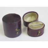 Two Georgian Leather Mounted Hinged Ring Boxes