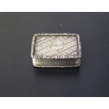 A Victorian Silver Vinaigrette, 30x22mm, Birmingham 1841, Francis Clark, 14.4g. Lid loose