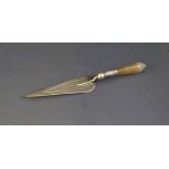 An Edward VII Silver and Agate Handled Trowel Bookmark