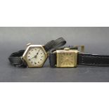 A Ladies TURLER 14K Gold Cased Wristwatch (overwound) and 9ct gold wristwatch (running)