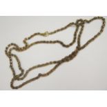 A 33" Yellow Metal Faceted Belcher Link Chain with fancy wire work, 24g