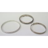 Three Silver Bangles, 33.9g