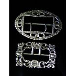 A Victorian Silver Buckle (74x49mm, Chester 1897, Stokes & Ireland Ltd., 26.2g) and one Birmingham