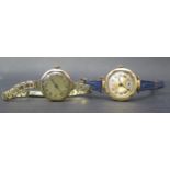 A Ladies HONG KONG TRADING 14K Gold Wristwatch (overwound) and BUREN 9ct gold wristwatch (running)