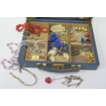 A Jewellery Box and Contents of Costume