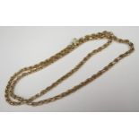 A 21" 9ct Gold Belcher Link Chain with twisted wire decoration, 15.4g