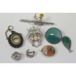 A Selection of Antique Costume Jewellery, etc. , largest 58mm