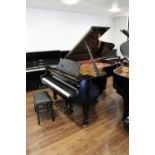 Steinway (c2015) A 6ft 11in Model B grand piano in a bright ebonised case on square tapered legs;