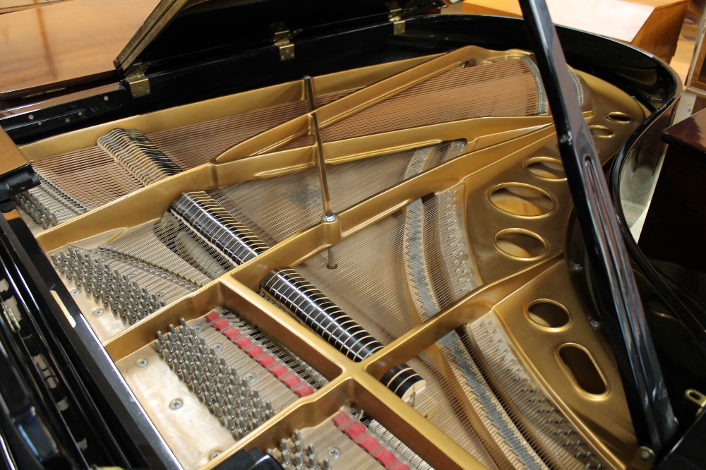 Broadwood A recent 6ft 3in grand piano in a bright ebonised case on square tapered legs. - Image 4 of 10