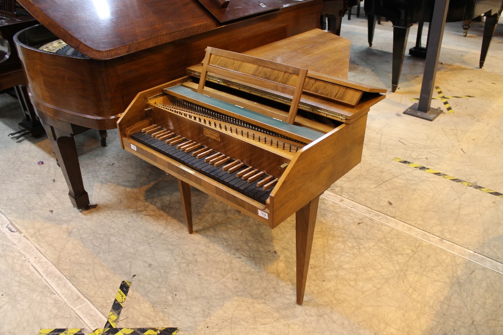 Sperrhake (c1960’s) A 4ft 9in harpsichord in a walnut case on three slender square tapered legs. - Image 2 of 6