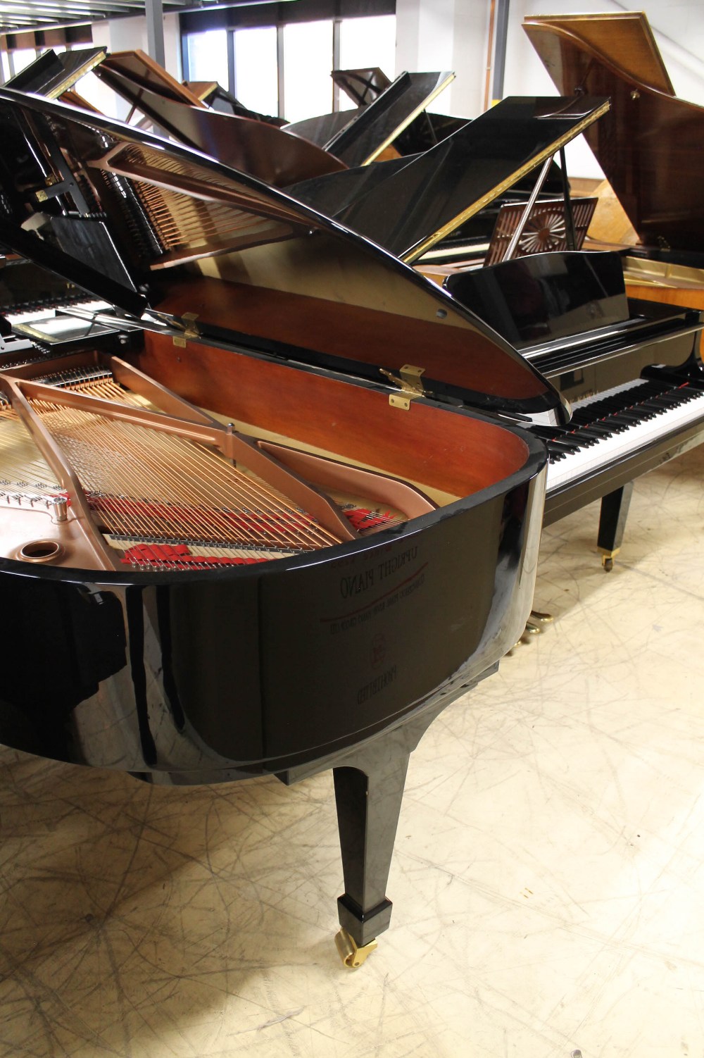 Brodmann (c2008) A 6ft 1in Model 187 grand piano in a bright ebonised case on square tapered - Image 5 of 6