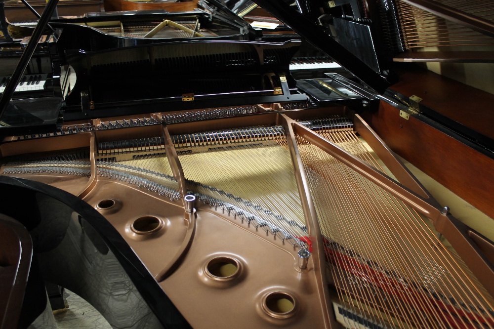 Brodmann (c2008) A 6ft 1in Model 187 grand piano in a bright ebonised case on square tapered - Image 6 of 6