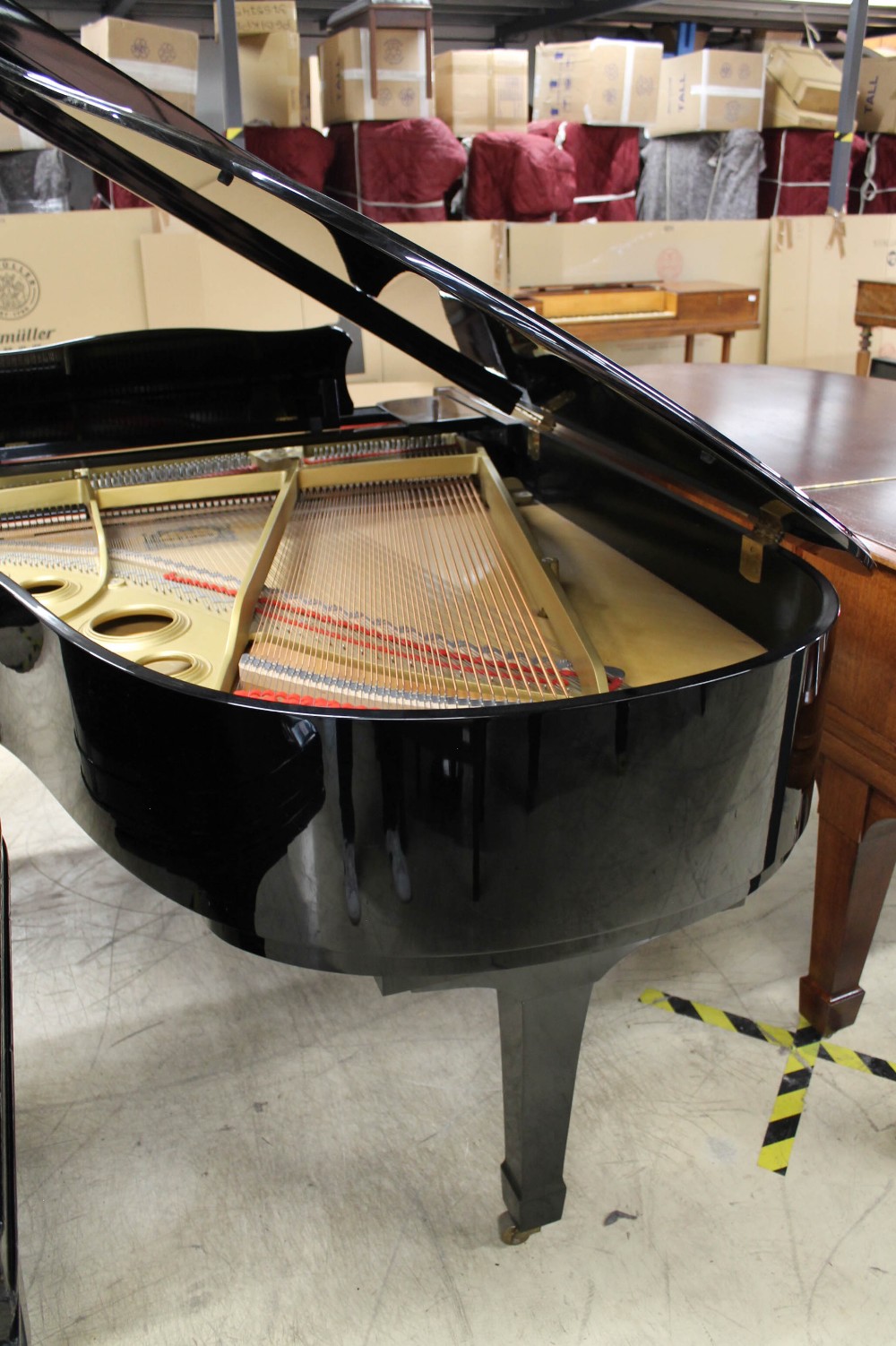 Yamaha (c1984) A 6ft 1in Model C3 grand piano in a bright ebonised case on square tapered legs. - Image 6 of 7