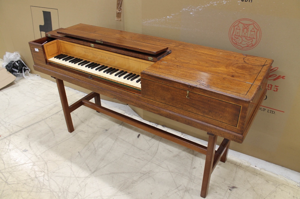 Broadwood (c1787) A square piano in a mahogany case with ebony stringing,