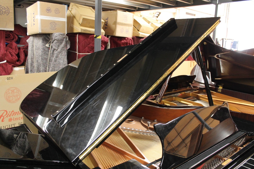 Brodmann (c2008) A 6ft 1in Model 187 grand piano in a bright ebonised case on square tapered - Image 4 of 6