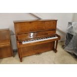 Offenbach (c1988) A 130cm upright piano in a bright mahogany case. AMENDMENT Is in a walnut case.