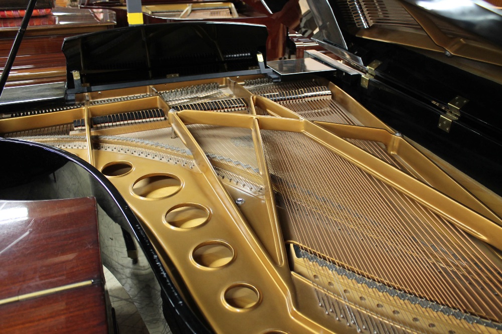 Broadwood A recent 6ft 3in grand piano in a bright ebonised case on square tapered legs. - Image 8 of 10