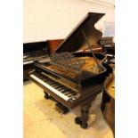 Steinway (c1893) An 'old style' 85-note 6ft Model A grand piano in a satin ebonised case on turned