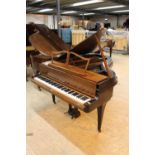 Rippen (1960s) A 6ft 1in rare aluminium framed grand piano in a black and walnut case on slender