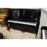 Steinway (c2014) A New York Model 45 upright piano in a satin ebonised case;