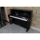 Kawai (c1997) A 114cm Model CS-14S upright piano in a bright ebonised case; together with a matching