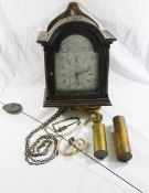 A George III hooded wall clock by Joseph Clark, with mahogany case and silvered dial,