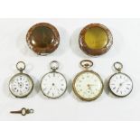 A ladies 19th century Continental silver cased pocket watch,