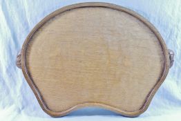 Workshop of Robert Thompson of Kilburn a Mouseman oak kidney shaped tray,