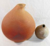 Andy Phillips (20th/21st Century British)+ A smoke fired pottery vessel with textured finish,