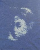 Steve Rutter (20th/21st Century British)+ 'Nude 3' Cyanotype on calico cloth Signed and titled en
