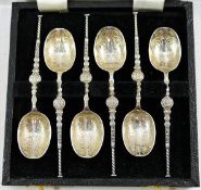 A set of six 20th century anointing spoons, Birmingham 1963, 10.9cm long, combined weight 2.