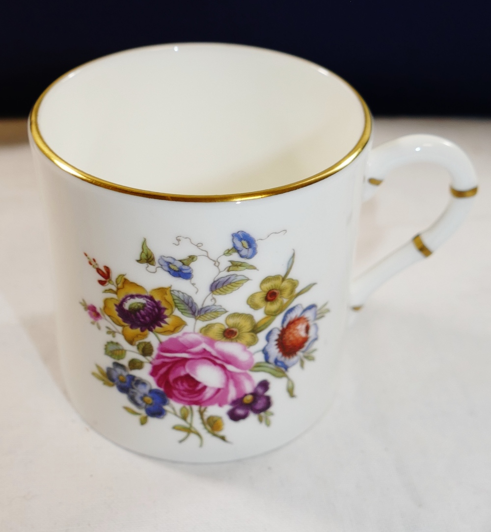 A Royal Worcester 'Posies' pattern bone chain six place coffee set, - Image 8 of 9