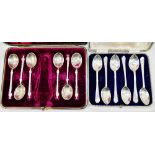 A set of six silver teaspoons, Sheffield 1932 by Walker and Hall,