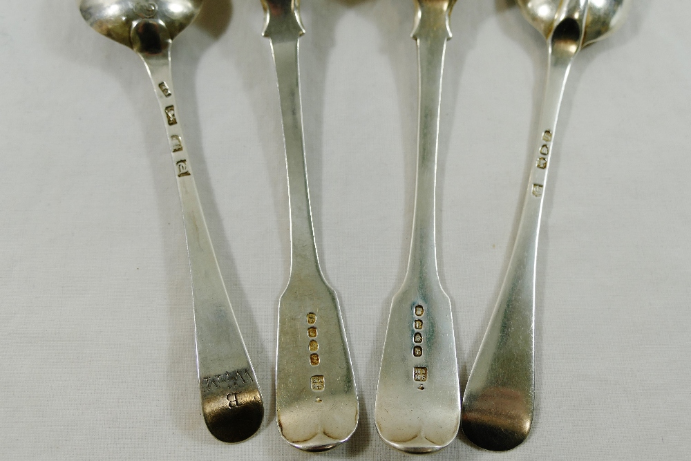 A pair of George III silver fiddle pattern table spoons, - Image 2 of 6