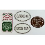 Three small Dodo Designs enamel signs; 'Kensington Riding School for Young Ladies', 11.5cm x 6.