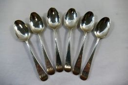 A set of six early Victorian old English pattern teaspoons, London 1839, 13.