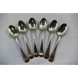 A set of six early Victorian old English pattern teaspoons, London 1839, 13.