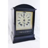 A Winterhalder Hofmeier mantle clock, the white enamel dial with subsidary dial,
