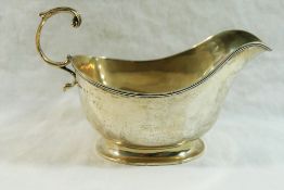 A George V silver gravy boat, Birmingham 1919 by E S Barnsley and Co.