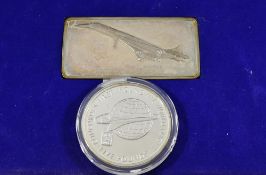 Concord Interest - A Danbury Mint ingot commemorating Concorde's first flight, 21 January 1976,