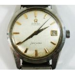 A 1960's gentlemans Omega Seamaster Automatic wrist watch, the silvered dial, with date aperture,